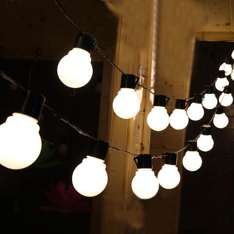 2,5 M 5M 10M 5CM gran bola LED Cadena de luz de Navidad al aire libre globo globos de boda Año Nuevo fiesta de jardín Garland ► Foto 1/6