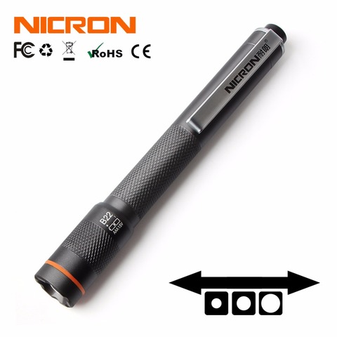 NICRON 1 W 2 xAAA Color bolígrafo linterna 120LM 61 M haz distancia impermeable IP65 Mini casa lámpara de la antorcha b22 para el mantenimiento, etc. ► Foto 1/6