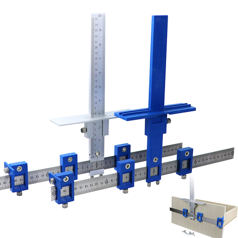 Conjunto de herramientas de gabinete, plantilla de guía de taladro, punzón localizador, espiga de perforación de madera, agujero, puerta, muebles, cajón, herramientas de posición ► Foto 1/6