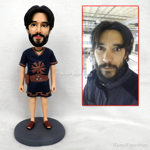 OOAK muñecos de arcilla de polímero hechos a mano personalizado Bobblehead Cake Topper cumpleaños torta Topper regalo decoración del hogar estatua escultura ► Foto 1/6