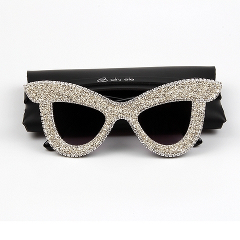 Gafas de sol de ojo de gato para mujer, anteojos de sol de lujo con marco grande, de gran tamaño, estilo vintage ► Foto 1/6