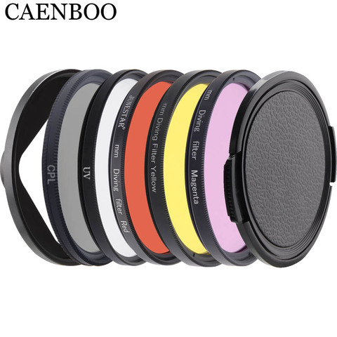 CAENBOO Filtro de lente para Xiaomi Yi 4 K/II/Lite/+ Plus + Color CPL UV filtro rojo yi 4 K carcasa impermeable 52mm accesorios de buceo ► Foto 1/6