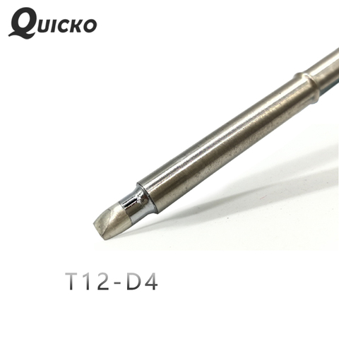 QUICKO T12-D4 forma Serie D puntas hierro soldadura herramientas de cabezales 70W para FX9501/907 T12 manejar OLED LED estación ► Foto 1/3