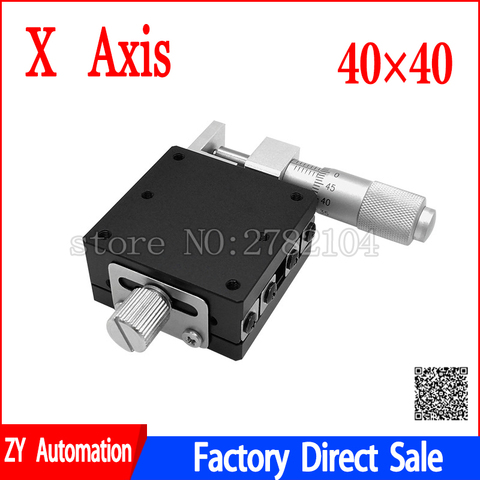 Micrómetro de perilla de eje X 40X40mm, plataforma de Tipo de carril guía de etapa deslizante, Mesa Deslizante de desplazamiento Manual, LGX40-R de X40-C X40-L ► Foto 1/6