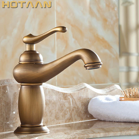 Grifo de lavabo de baño de bronce antiguo mezclador de latón de cobre sólido de lujo estilo europeo Tap para grúa banheiro YT-5061 ► Foto 1/6