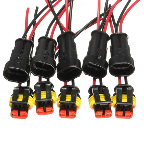 5 Juegos Kit 2 Pin Way AMP Super sello impermeable cable eléctrico conector enchufe para coche Auto 2 Pin Way sellado ► Foto 1/4