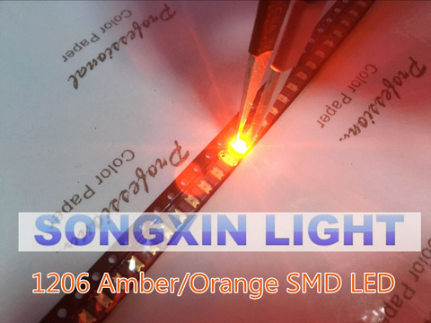 100 Uds naranja/ámbar 1206 SMD SMT Super brillante luz led para lámpara alta calidad nuevo 600-610nm 200-300mcd 2,0-2,6 v smd 1206 diodos led ► Foto 1/4