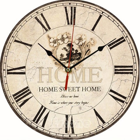 2022 grande Vintage rústico de madera Reloj de pared cocina antiguo Shabby Retro Chic hogar ► Foto 1/1