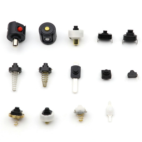 Linterna de Modding de interruptor de botón de empuje DIY piezas muchos tipos de interruptor Asamblea antorcha antideslumbrante con XPE Q5 interruptor cola (2 unids) ► Foto 1/6