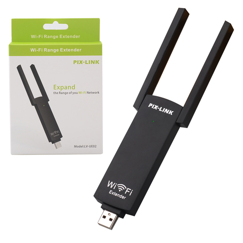 Nuevo 300 Mbps Mini portátil USB inalámbrico WiFi repetidor red WiFi extensor de Expansión de rango de Router 802,11 b/g/ n con antenas duales ► Foto 1/6