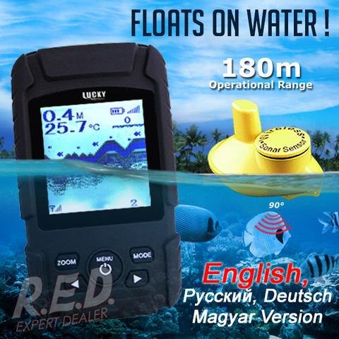 Localizador de peces inalámbrico recargable por FF-718Li-W LUCKY, Monitor localizador de peces resistente al agua, Sensor Sónar, alarma de profundidad de pescado ► Foto 1/6