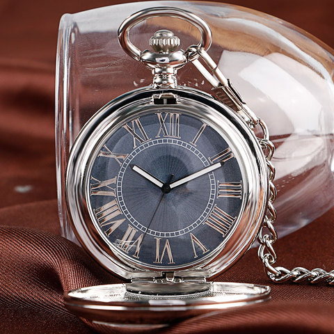 Reloj de bolsillo Digital Steampunk para hombre, reloj masculino de lujo, con estilo Vintage, esfera gris, mecánico automático ► Foto 1/6