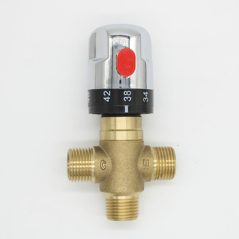 Válvula termostática de latón para baño, válvula de bañera, termostato, Control cromado ► Foto 1/5