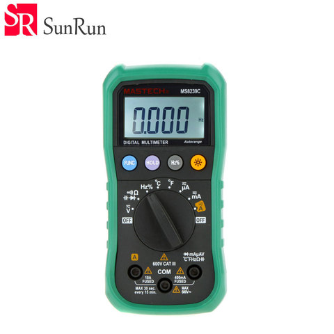 Multímetro digital de bolsillo MS8239C, medición de temperatura/función de capacitancia Rango automático mesa universal ► Foto 1/4