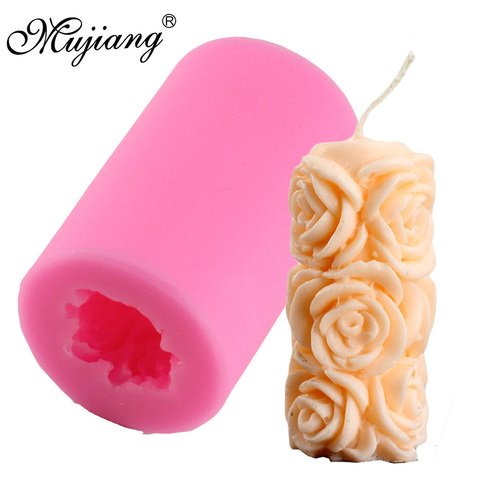 Mujiang 3D jabón flores rosas moldes sal tallado vela molde de silicona pastel hornear Chocolate Fondant caramelo de Fimo molde ► Foto 1/6