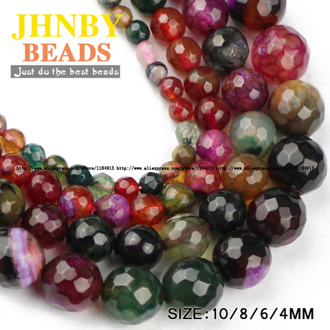JHNBY-perlas de cornalina de turmalina redondas facetadas, cuentas de piedra Natural suelta de alta calidad, fabricación de pulseras de joyería de 4/6/8/10MM ► Foto 1/3