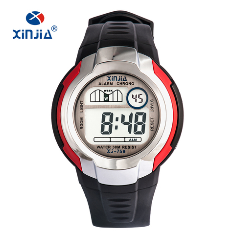 XINJIA-relojes digitales deportivos de alta calidad para niños y estudiantes, relojes digitales deportivos informales a la moda para exteriores, impermeables, multifuncionales ► Foto 1/6