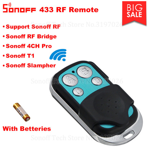 Itead Sonoff RF inalámbrico 433 4 Control Remoto botón para Sonoff RF puente Slamper 4CH Pro R2 remoto eléctrico clave fob controlador ► Foto 1/6