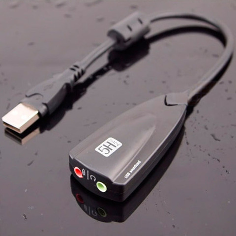 Adaptador de tarjeta de sonido USB externa, antimagnético, 5 hv2 3D con micrófono y auricular, de 7,1mm para ordenador portátil y PC profesional TISHRIC 3,5 ► Foto 1/6