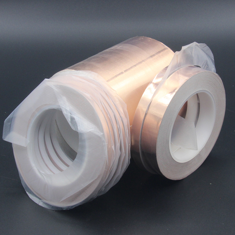1 Uds 3mm-12mm cinta de lámina de cobre conductora de 1 Uds x 30M EMI cinta de lámina de cobre ► Foto 1/3