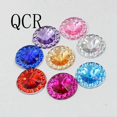 Nuevo 100 unids/lote 12mm Multicolor forma Rould diseño acrílico Rhinestone, Crystal Cabochons, joyería accesorios para Diy ► Foto 1/6