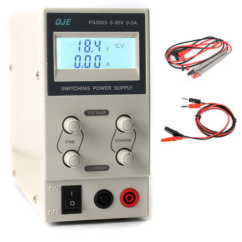 QJE PS3005 30 V 5A profesional LCD Digital ajustable fuente de alimentación DC laboratorio de conmutación fuente de alimentación 220 V-230 V US/EU/AU enchufe ► Foto 1/6