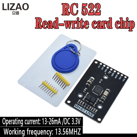 MINI módulo RFID RC522, Kits S50, 13,56 Mhz, 6cm, con etiquetas SPI, escritura y lectura para arduino uno 2560 ► Foto 1/6