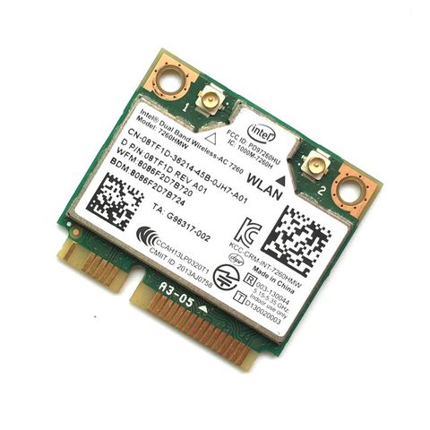 Nueva doble banda inalámbrica-AC 7260 Intel 7260HMW 7260AC 4,0g/5 GHz 802.11ac MINI PCI-E 2x2 tarjeta WiFi + adaptador Bluetooth 2,4 Wlan ► Foto 1/2