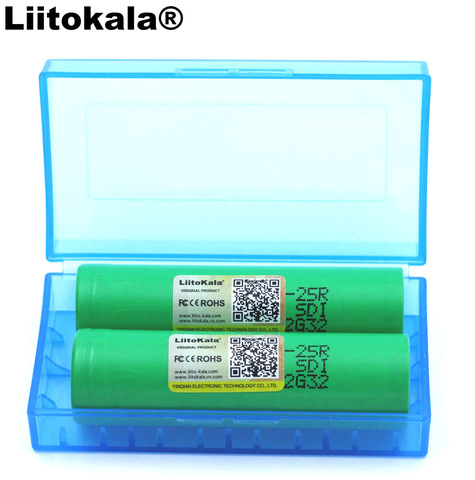 Uds Liitokala 18650 nueva 2500mAh batería de la batería INR1865025R 3,6 V de 20A baterías recargables + caja de almacenamiento ► Foto 1/1