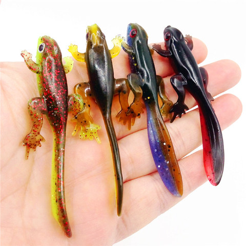 HiUmi-cebos de gusano de silicona, 4 Uds., 8cm, 3,8g, olor atractivo para pesca de cangrejo, cebo suave ► Foto 1/3