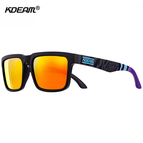 Deporte gafas de sol polarizadas para hombres, diseñador de marca, gafas de espejo UV400 gafas de sol de mujer con propósito de KDEAM CE ► Foto 1/6
