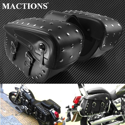 Motocicleta impermeable de la PU bolso de cuero de gran tamaño 2 piezas Caballero lado equipaje bolsas de herramientas para Harley Príncipe crucero moto ► Foto 1/6