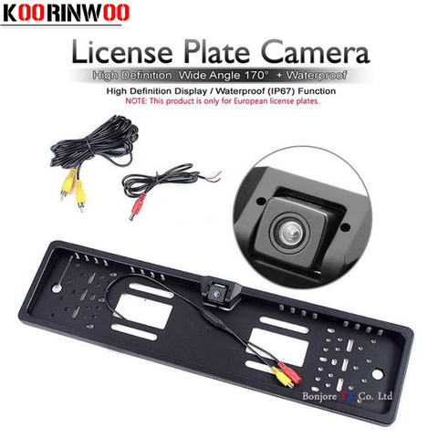 Koorinwoo-cámara de visión trasera para coche, marco de matrícula de coche HD, cámara de marcha atrás, marco de número de coche europeo ► Foto 1/4