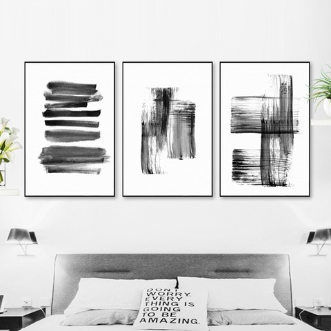 Pinturas de pintura en lienzo blanco y negro para decoración del hogar, carteles de imágenes artísticas de pared para sala de estar ► Foto 1/6