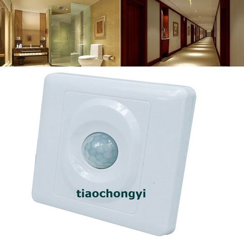 Interruptor de Sensor de movimiento del cuerpo PIR infrarrojo automático, para pared, hogar, oficina, luz LED ► Foto 1/6