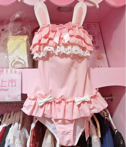 Sukumizu-traje de baño Kawaii japonés para mujer, traje de baño de
