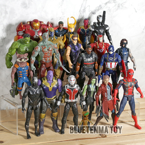 Figuras de acción de los vengadores de Marvel, Spiderman, Capitán América, Iron Man, PVC, coleccionables para niños de modelos juguete, 21 unids/set ► Foto 1/5
