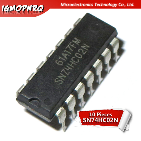 10uds. 74HC02N 74HC02 SN74HC02N SN74HC02 DIP-14 puertas Logic QUAD 2-INPUT NOR GATE nuevo original ► Foto 1/1