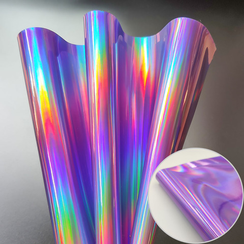 3D láser arcoiris iridiscente con espejo PU imitación Tela de cuero paño artesanal pendiente con forma de lazo Material para hacer manualidades uno mismo A5 20*15cm hojas ► Foto 1/6