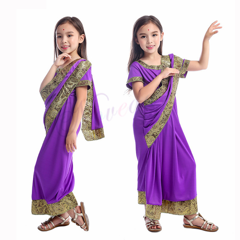 Indian Saree fiesta India vestido Sari Bollywood chicas tradicional de la India ropa para niños ► Foto 1/6