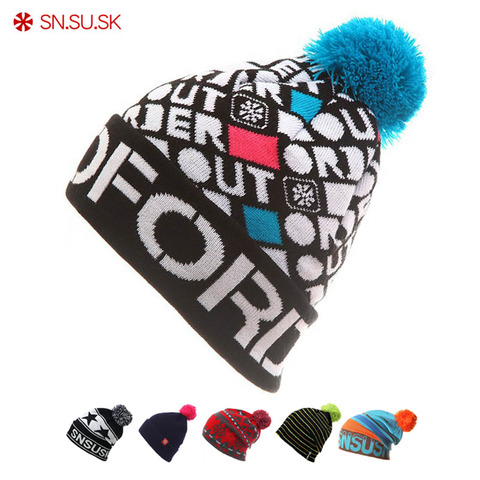 SN.SU.SK gorro de invierno Gorros de patinaje de invierno de Snowboard Gorros de abrigo cabeza caliente para hombre mujer gorro para primavera otoño ► Foto 1/6