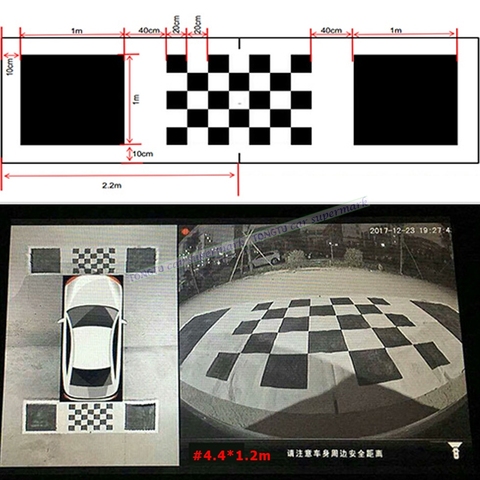 Tela de calibración de corrección para cámara de coche, 4,4x1,2 m, 3D, para sistema DVR panorámico de vista de pájaro envolvente de 360 grados ► Foto 1/6