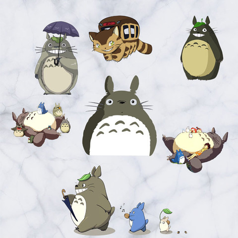 Pegatinas de pared de Totoro para decoración de habitación de niños, póster de dibujos animados, 60x30cm ► Foto 1/2