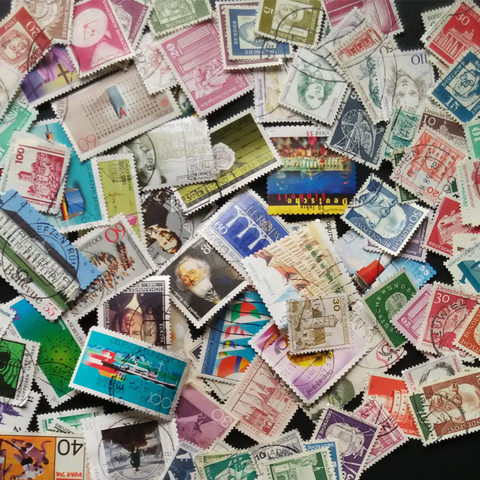 100 unids/lote Alemania diferentes común franqueo sellos utilizados Post sellos con marca de correos para las colecciones ► Foto 1/4