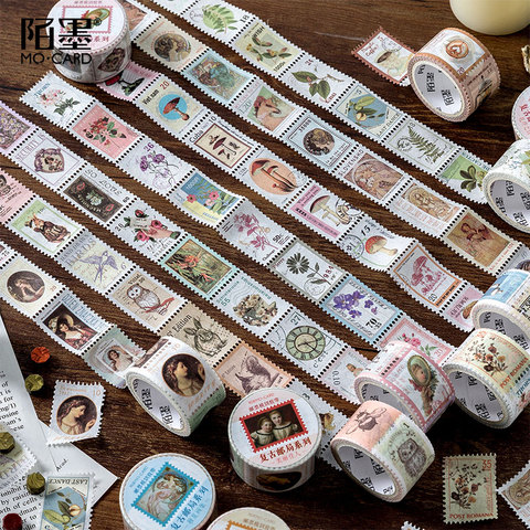 Cinta Washi serie Vintage para oficina y correos, sellos Retro, cinta adhesiva decorativa para café, etiqueta adhesiva DIY para álbum de recortes ► Foto 1/5