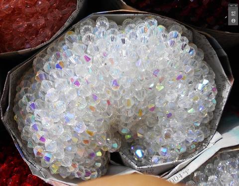 Cuentas de cristal bicono de Austria para fabricación de joyas, espaciador suelto, Color blanco AB, 4mm, 110 Uds. ► Foto 1/4