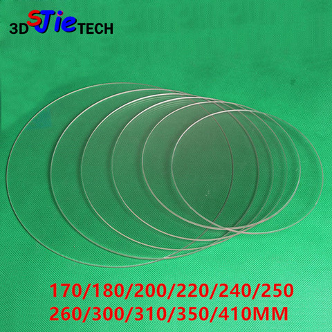 Impresora 3D Delta, placa de vidrio borosilicat de 100% redonda, diámetro de 3mm de espesor, 170/180/200/220/240/250/260/300/310/350 MM ► Foto 1/4