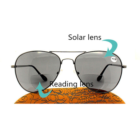 Gafas de lectura multifocales para hombre y mujer, lentes de piloto con apariencia de bifocales lejanos, Gafas multifuncionales, lupa, H5 ► Foto 1/6