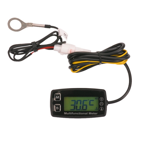 Digital tacómetro medidor de horas Theomometer temperatura medidor de Gas del motor motocicleta Marine Jet Ski cochecito Tractor Pit Bike Paramotor Buuger ► Foto 1/6