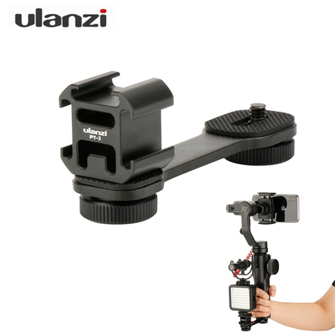 Ulanzi PT-3 luz LED para vídeo soporte de micrófono Triple frío adaptador de montura de zapata accesorio tipo cardán para DJI RSC2 Zhiyun liso 4 Feiyu ► Foto 1/6